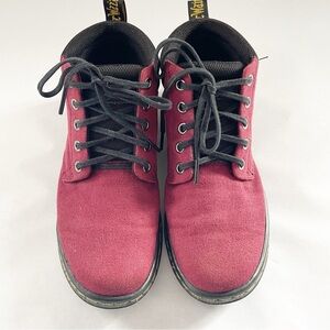 Dr Martens Womens Belmont Burgundy Canvas Boots Sz 6